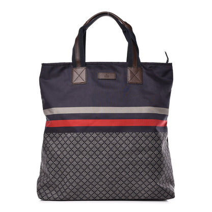 Gucci Nylon Diamante Web Tote Blue 1 of 10