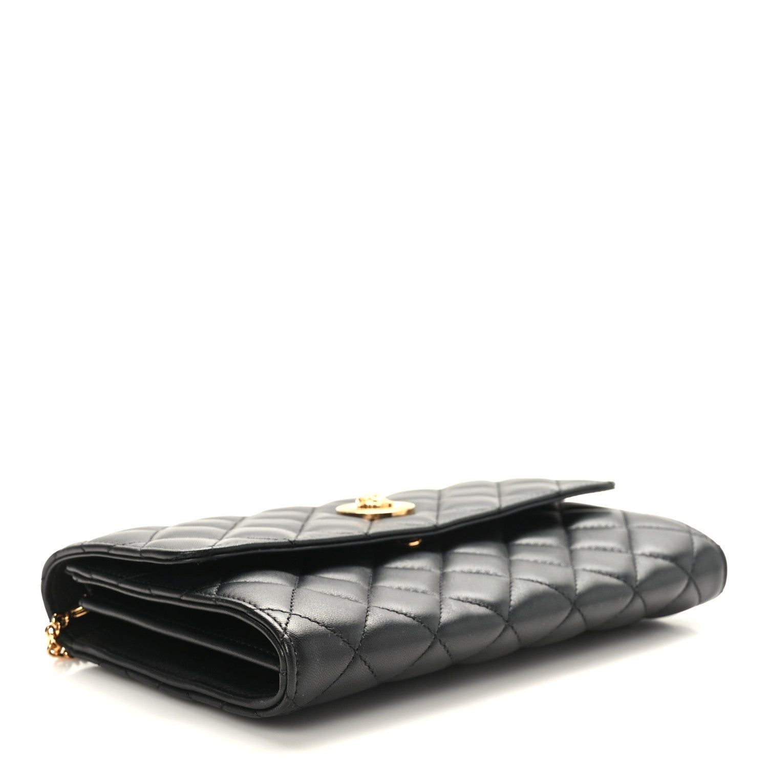 Versace Lambskin Quilted Medusa Wallet on Chain Crossbody Black 4 of 8