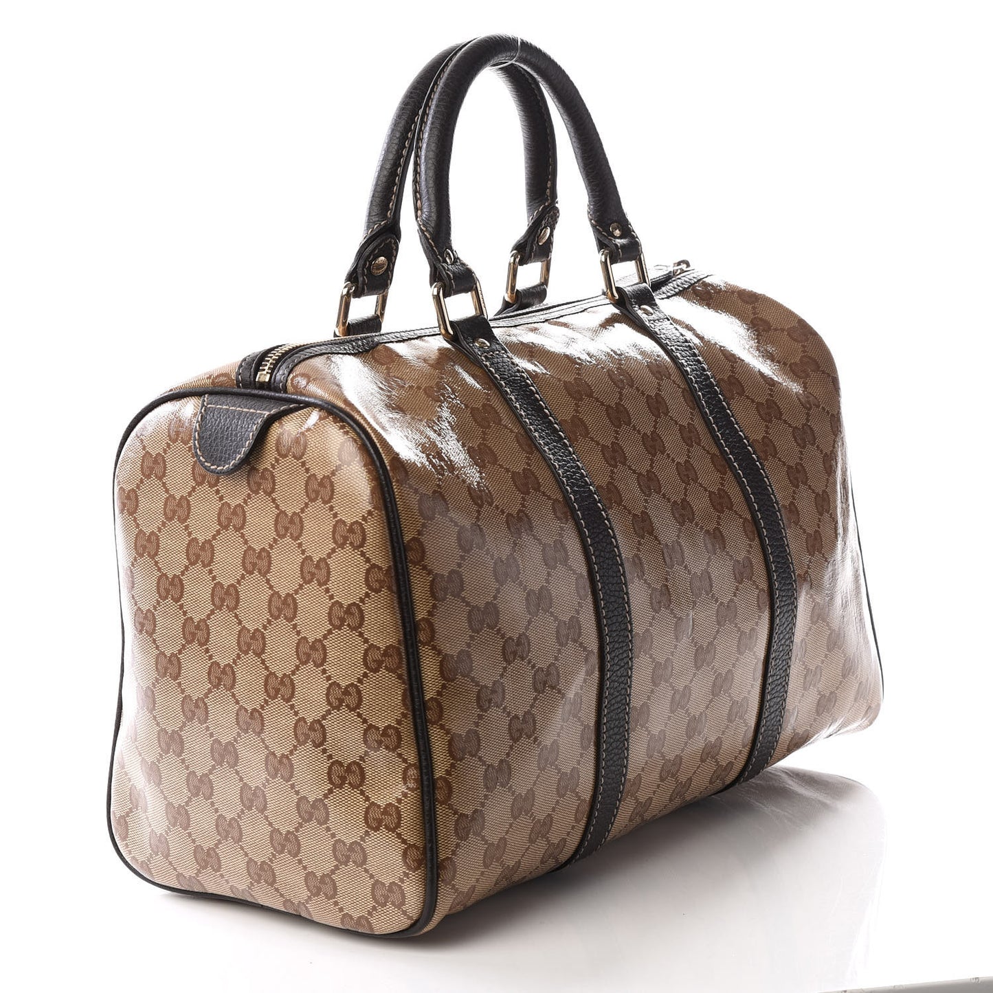Crystal Monogram Medium Joy Boston Dark Brown