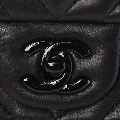 Chanel Lambskin Chevron Quilted Mini Square Flap So Black 8 of 9