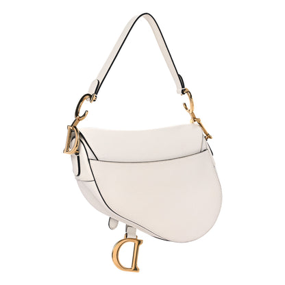 Christian Dior Grained Calfskin Saddle Bag White 3 of 18