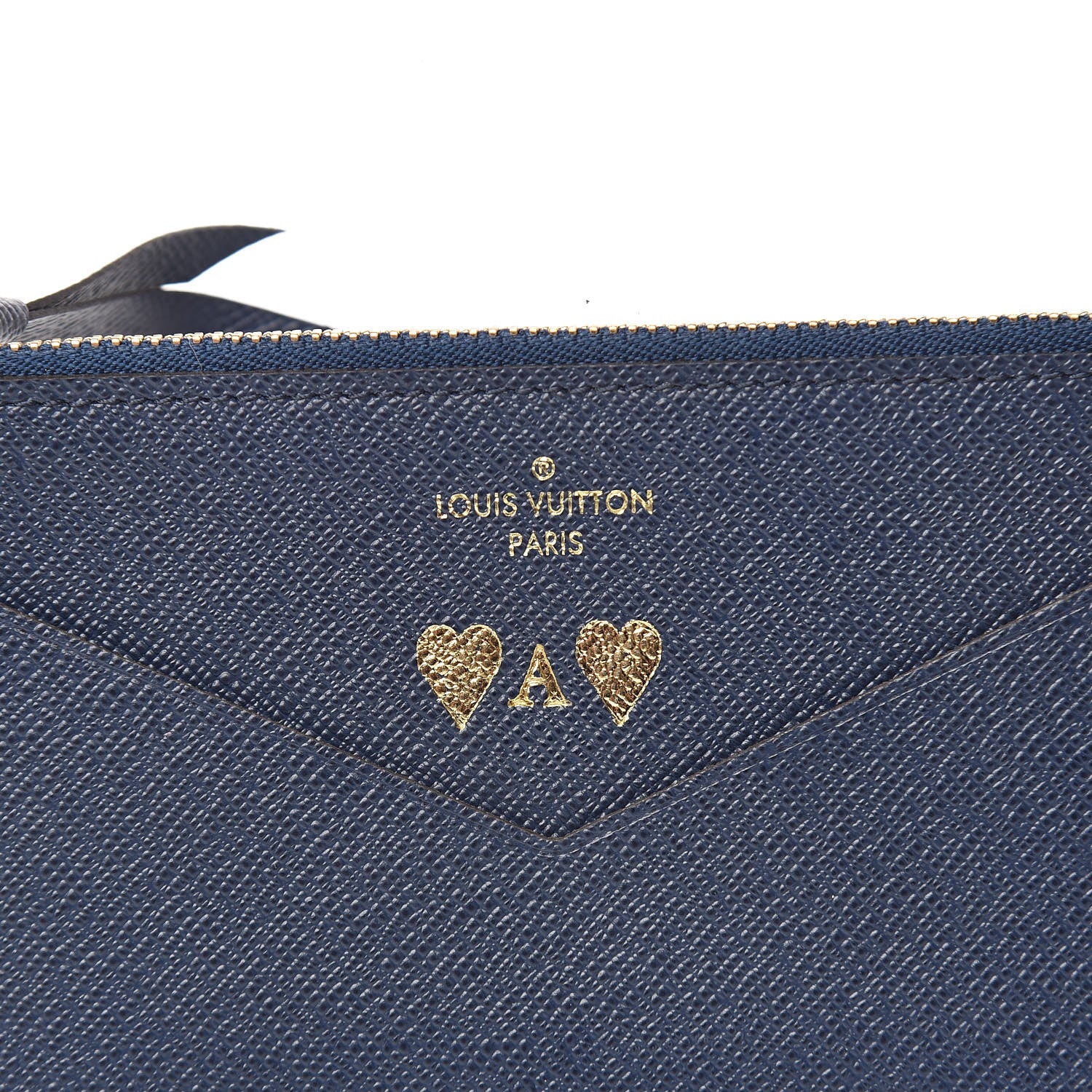 Louis Vuitton Calfskin Jeanne Wallet Zippered Insert Dark Blue 6 of 6