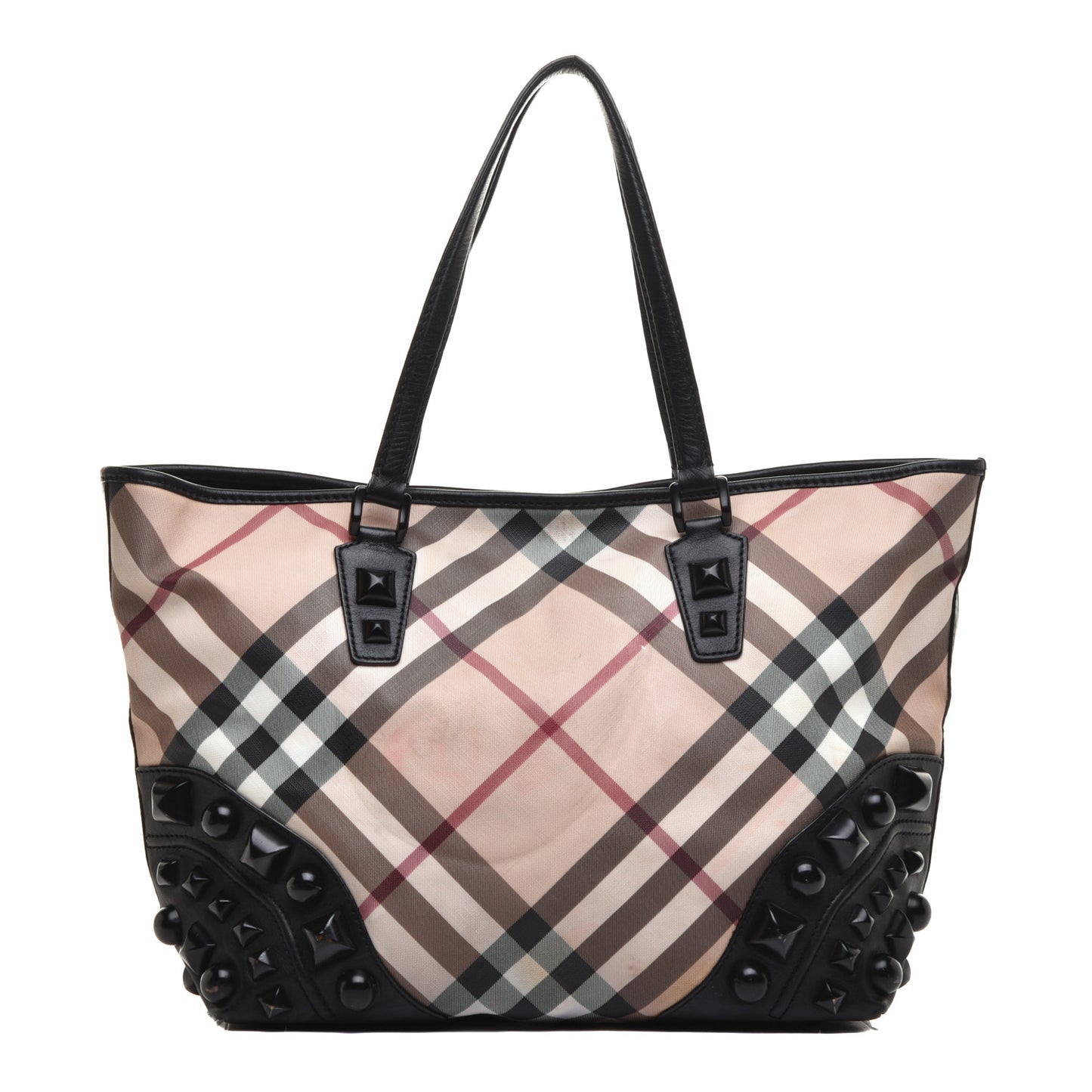Nova Check Mega Stud Nickie Tote Black