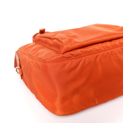 Prada Tessuto Nylon Saffiano Messenger Bag Papaya 8 of 9
