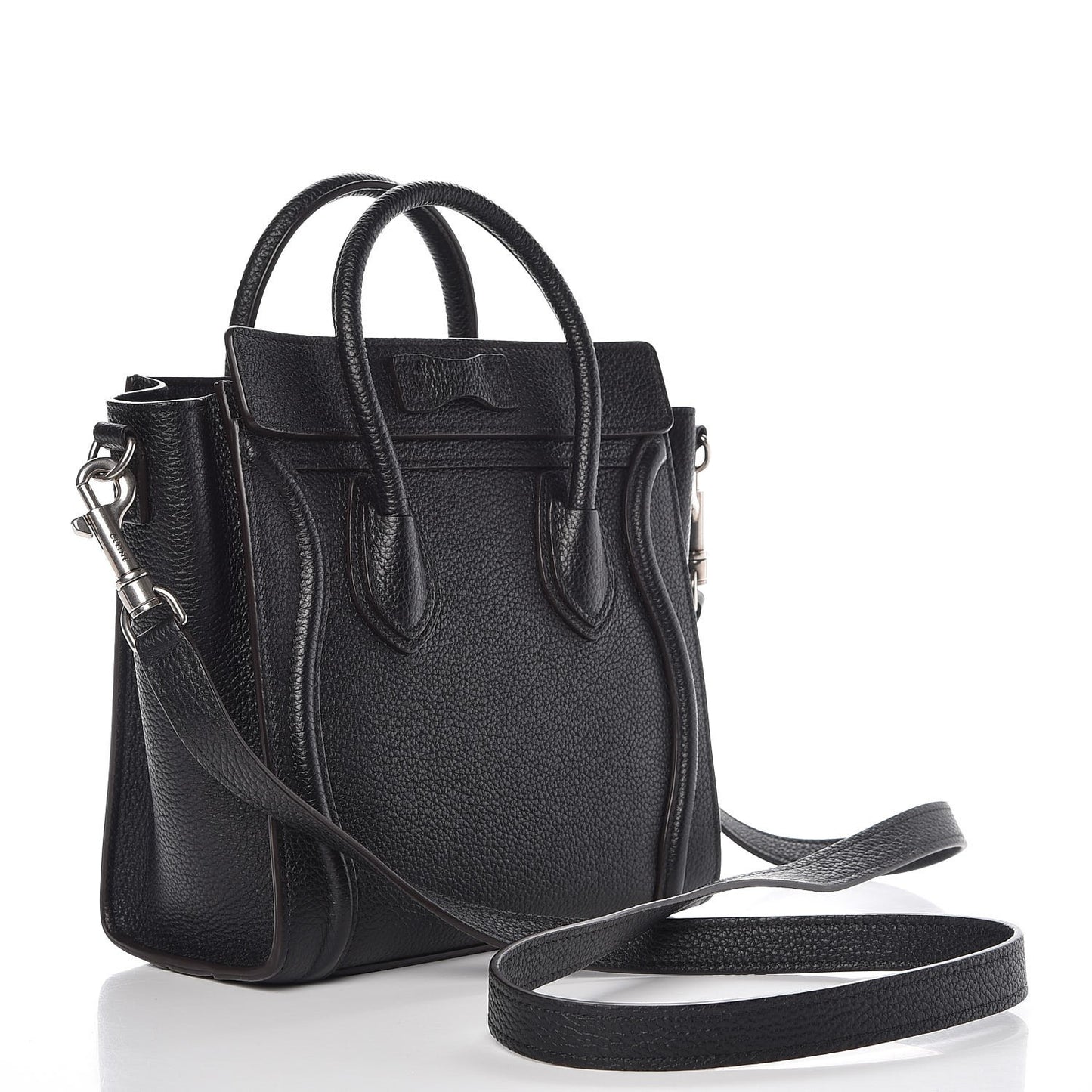 Drummed Calfskin Nano Luggage Black