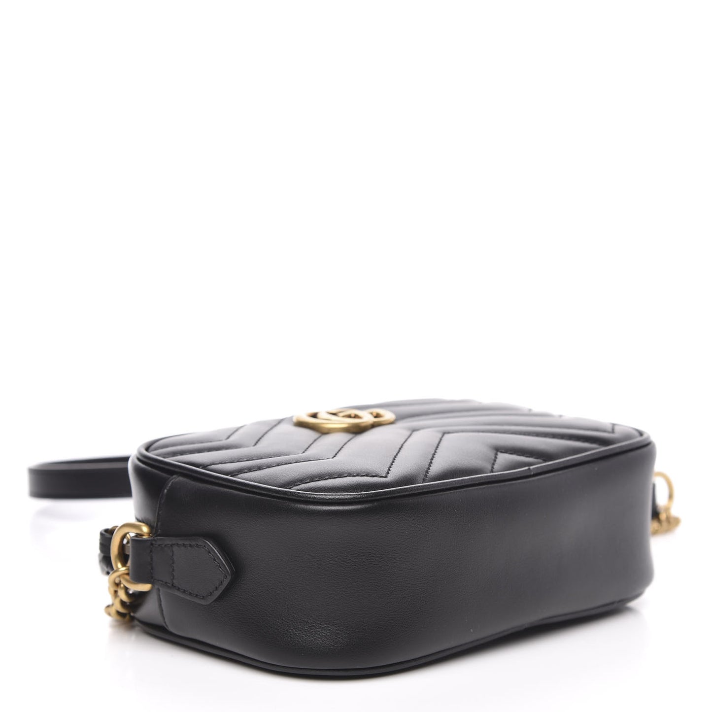Calfskin Matelasse Mini GG Marmont Chain Shoulder Bag Black