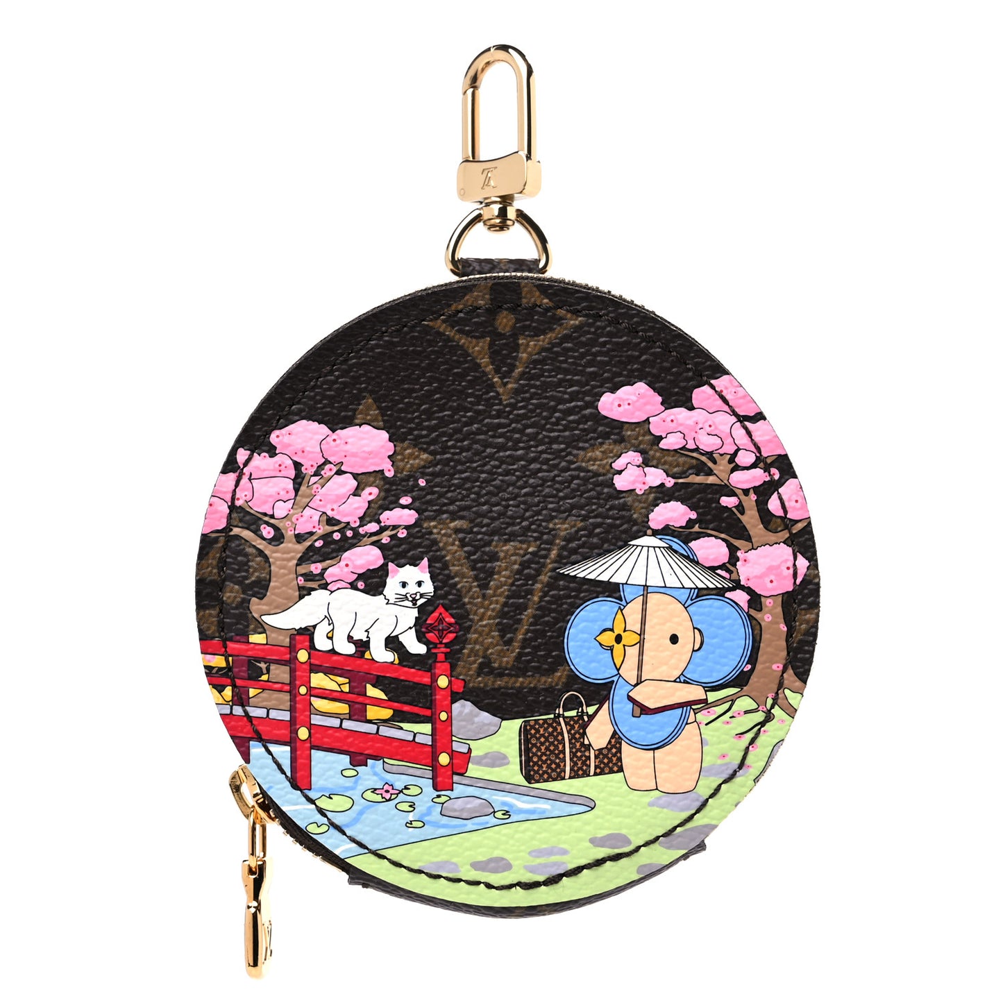 Monogram 2021 Christmas Animation Japanese Garden Round Coin Purse Wisteria Pink