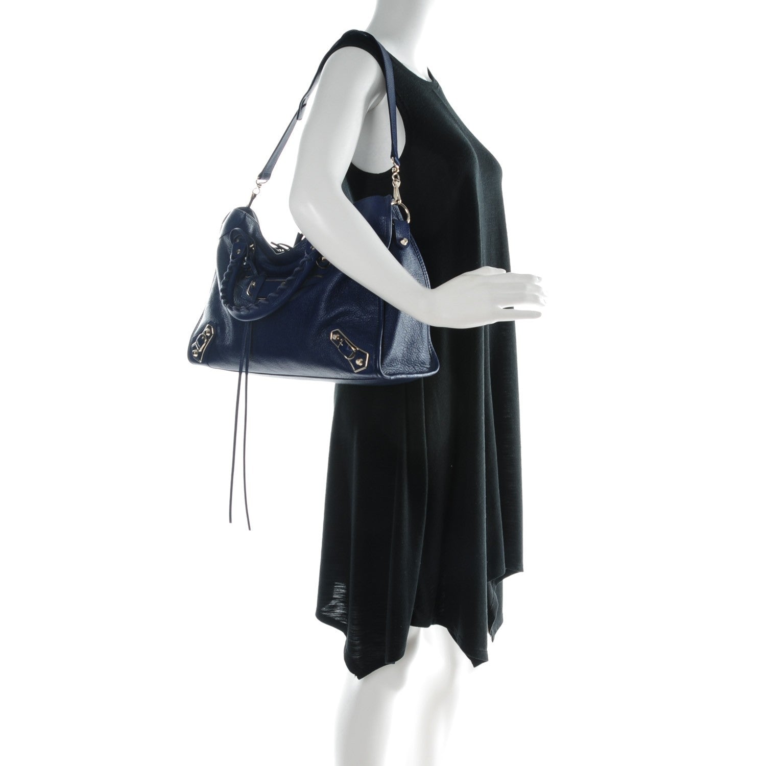 Balenciaga Chevre Metallic Silver Hardware Edge City Bleu Roi 2 of 7