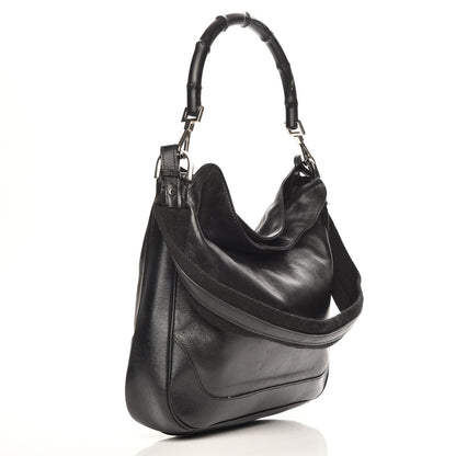 Gucci Calfskin Bamboo Top Handle Bag Black 4 of 9