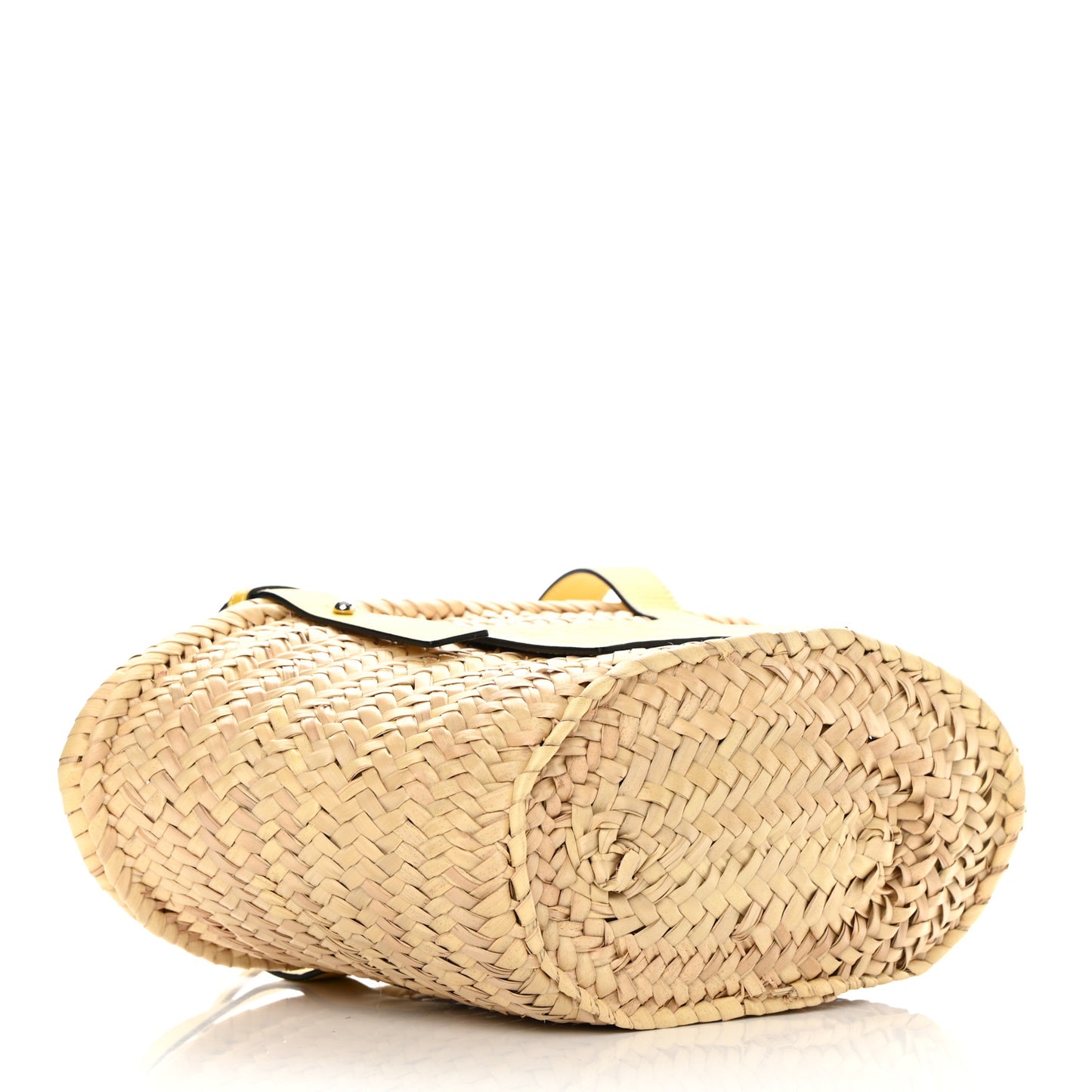 Raffia Small Basket Tote Bag Natural Yellow