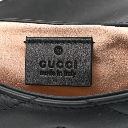 Gucci Calfskin Matelasse Super Mini GG Marmont Shoulder Bag Black 6 of 11