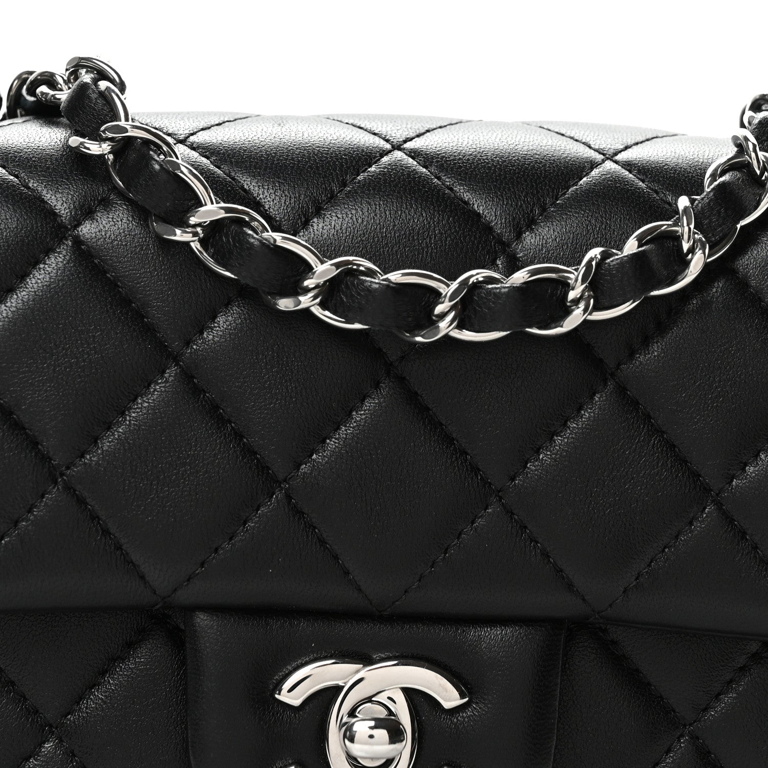 Chanel Lambskin Quilted Mini Rectangular Flap Black 8 of 11