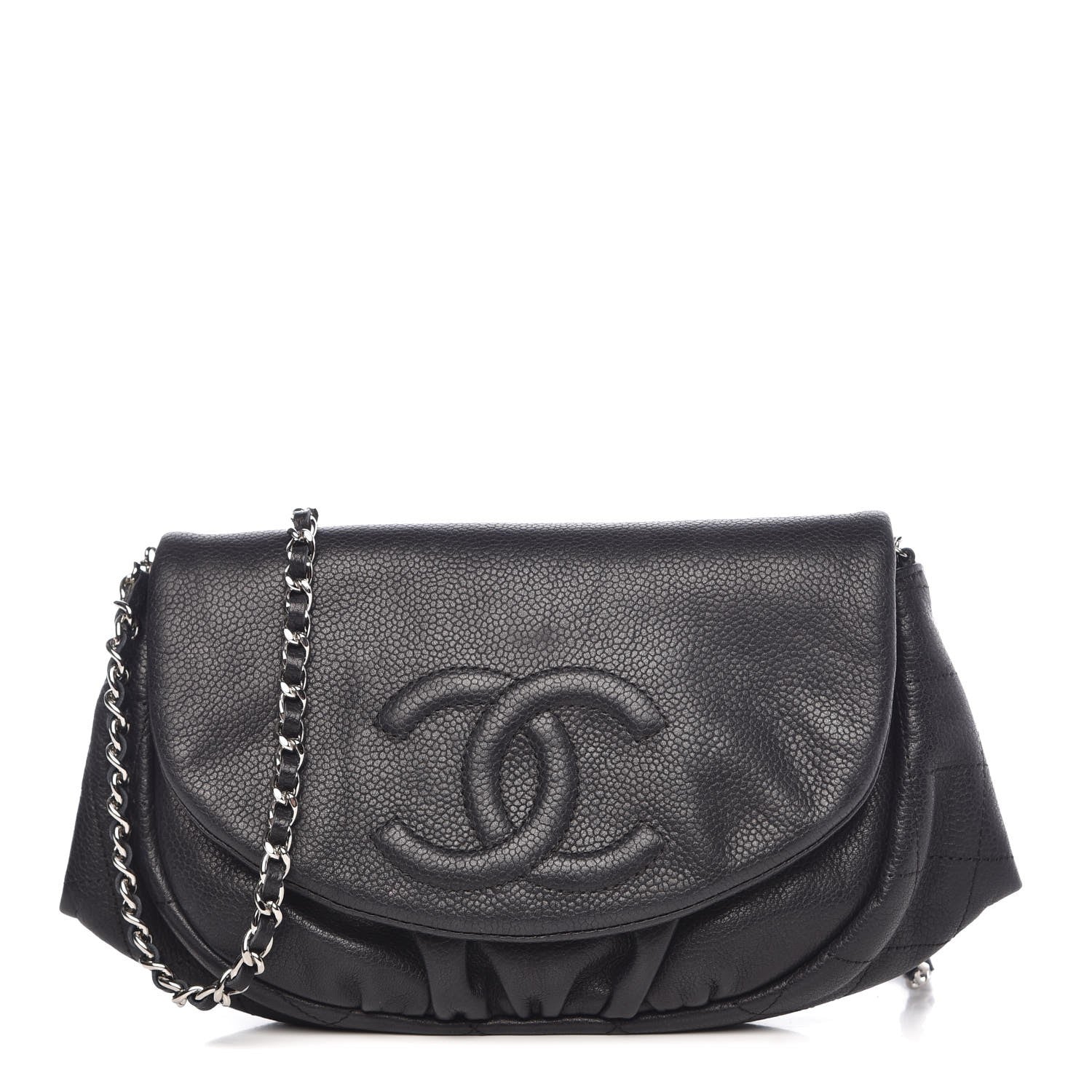 Chanel Caviar Half Moon Wallet On Chain WOC Black 1 of 9