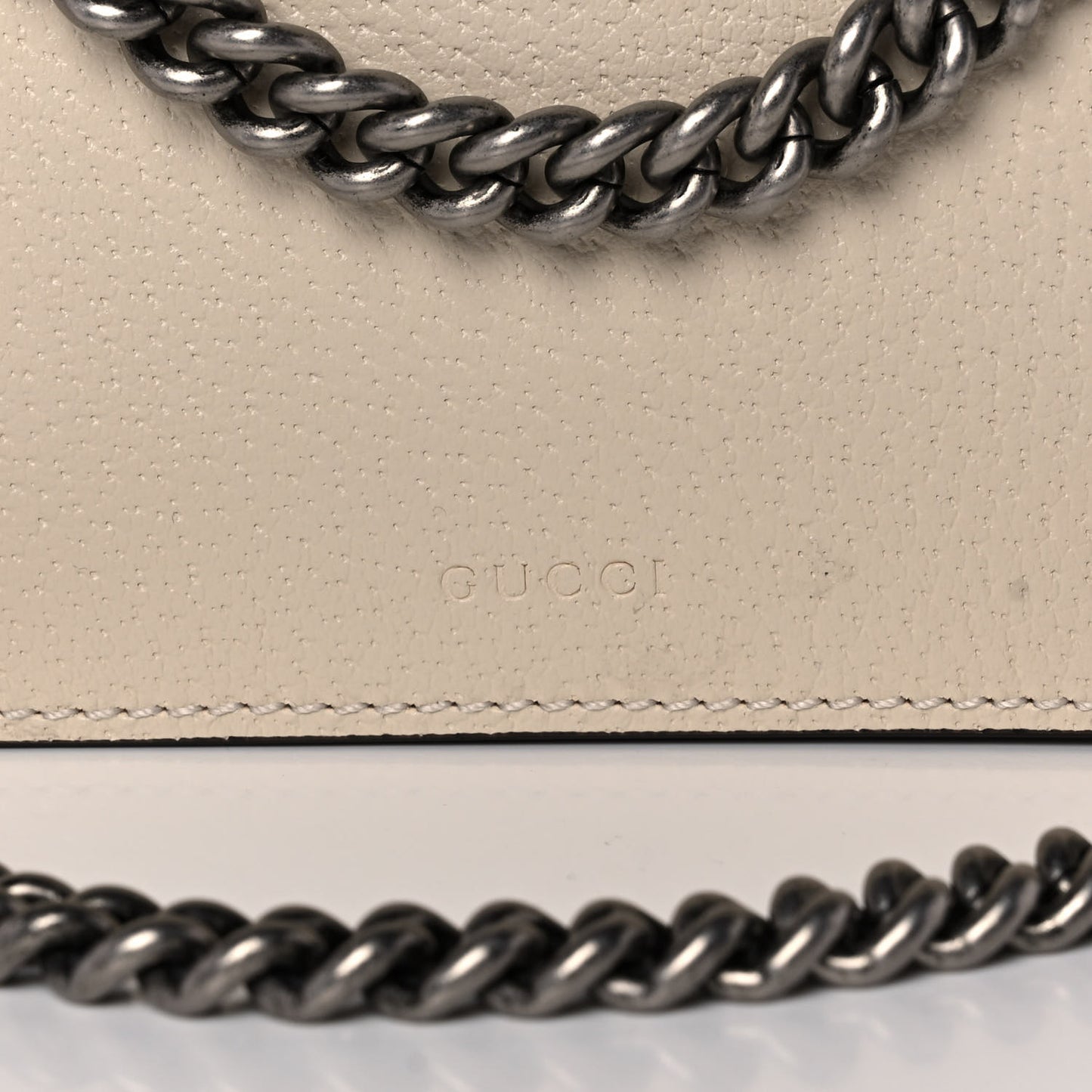 Textured Calfskin Crystal Small Dionysus Shoulder Bag Mystic White