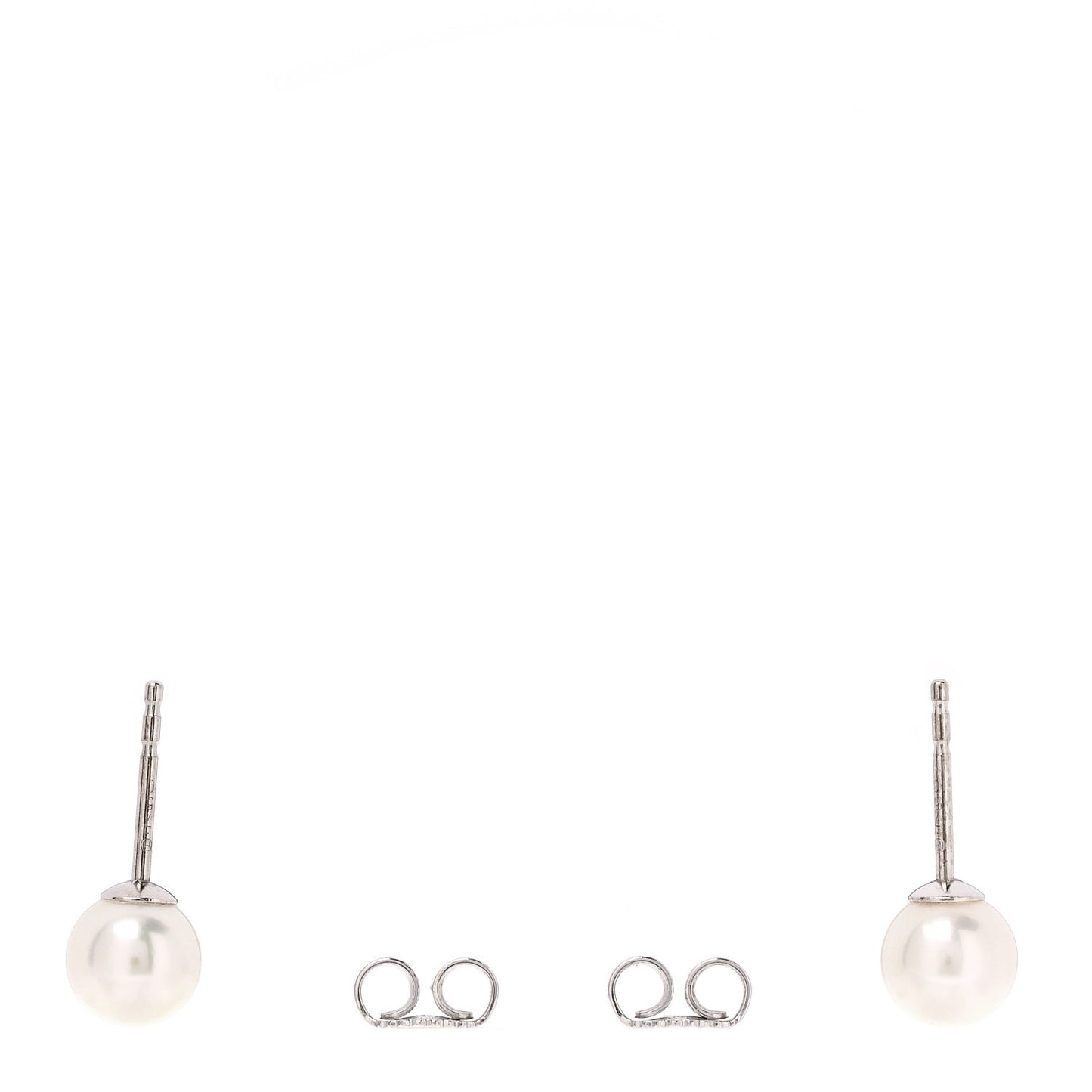 18K White Gold Akoya Cultured Pearl 6mm Stud Earrings