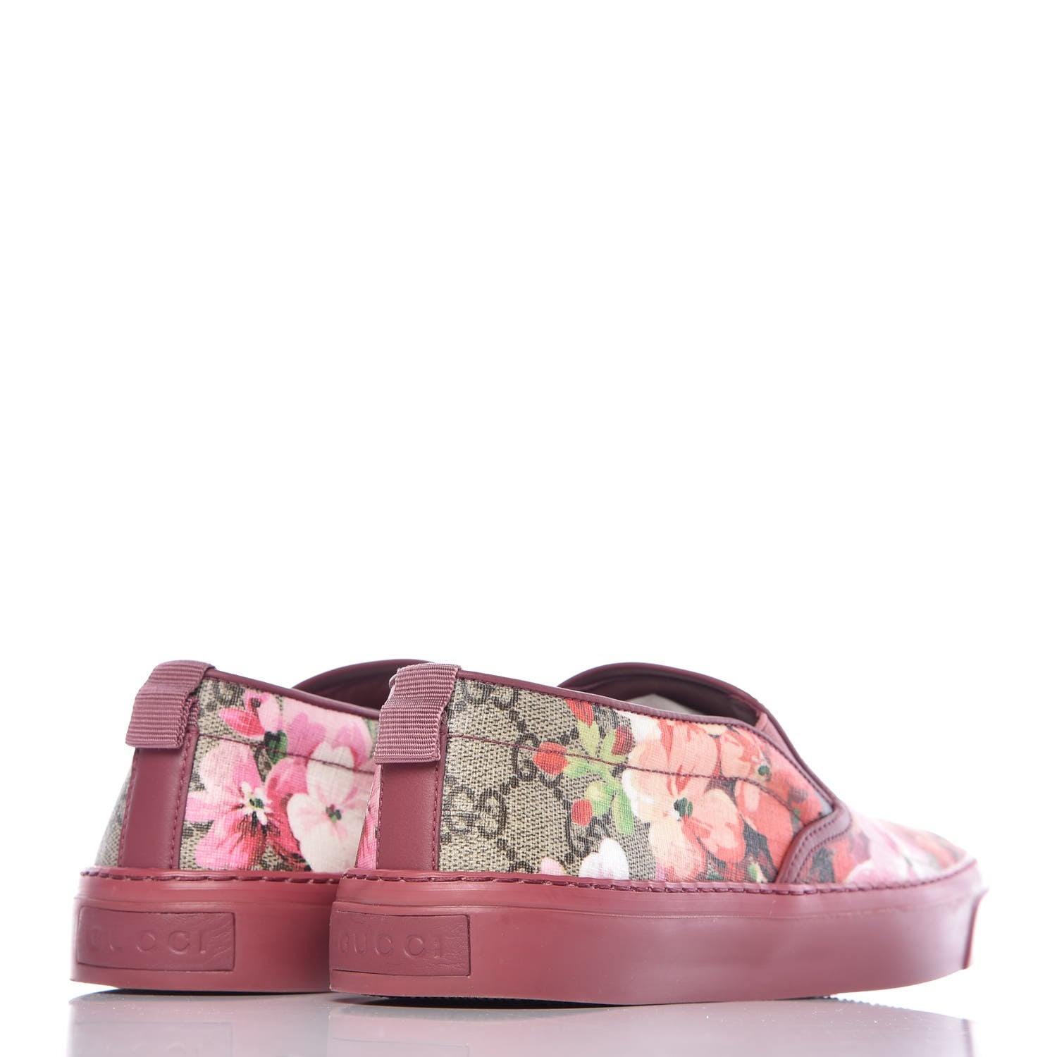 Gucci GG Supreme Monogram Blooms Womens Slip On Sneakers 37 Beige Multicolor Dry Rose 4 of 9
