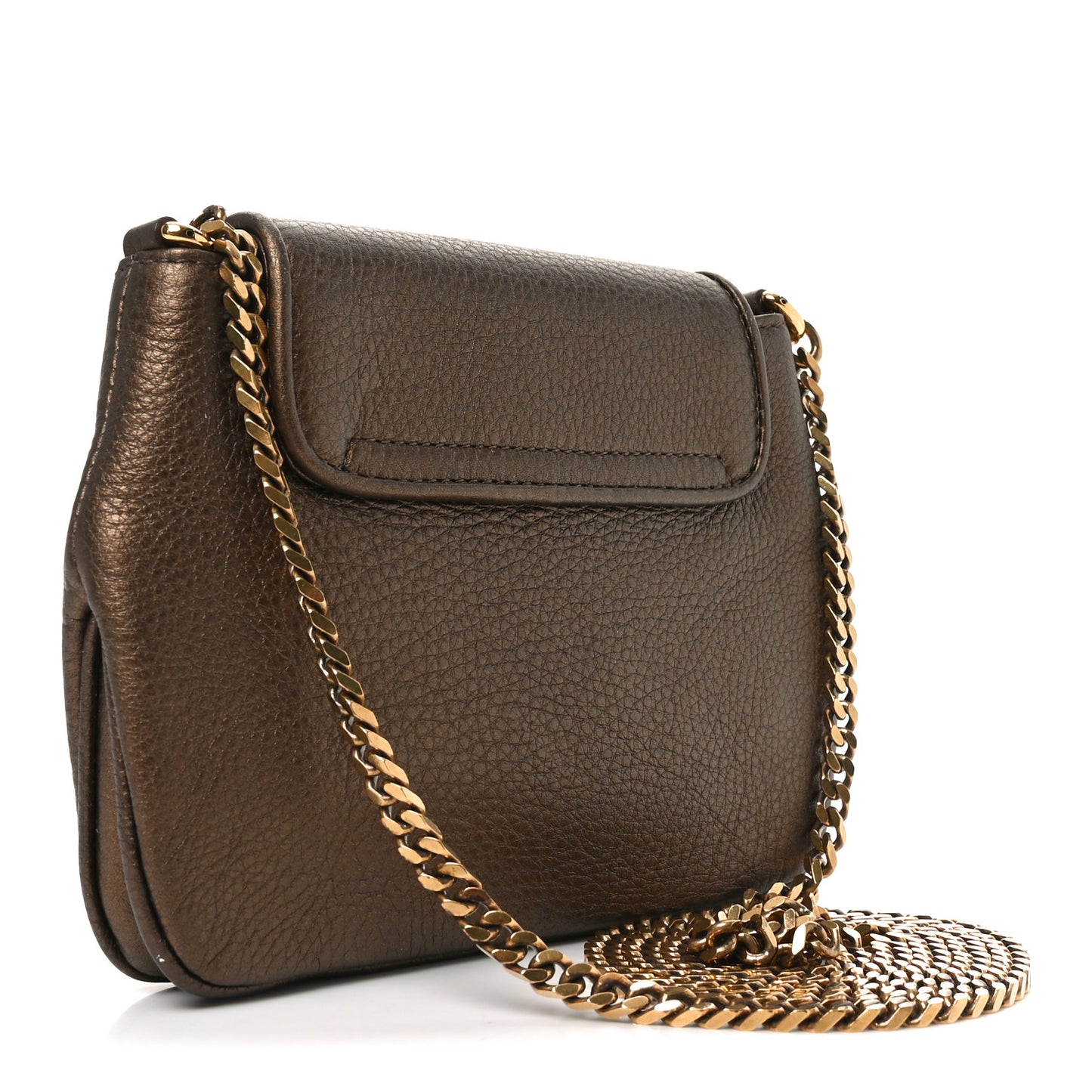 Metallic Pebbled Calfskin Small 1973 Chain Shoulder Bag Winter Leaf