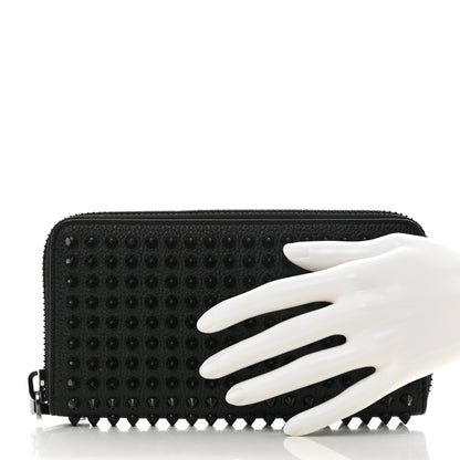 Christian Louboutin Calfskin Empire Panettone Spiked Zip Around Wallet Black 2 of 8