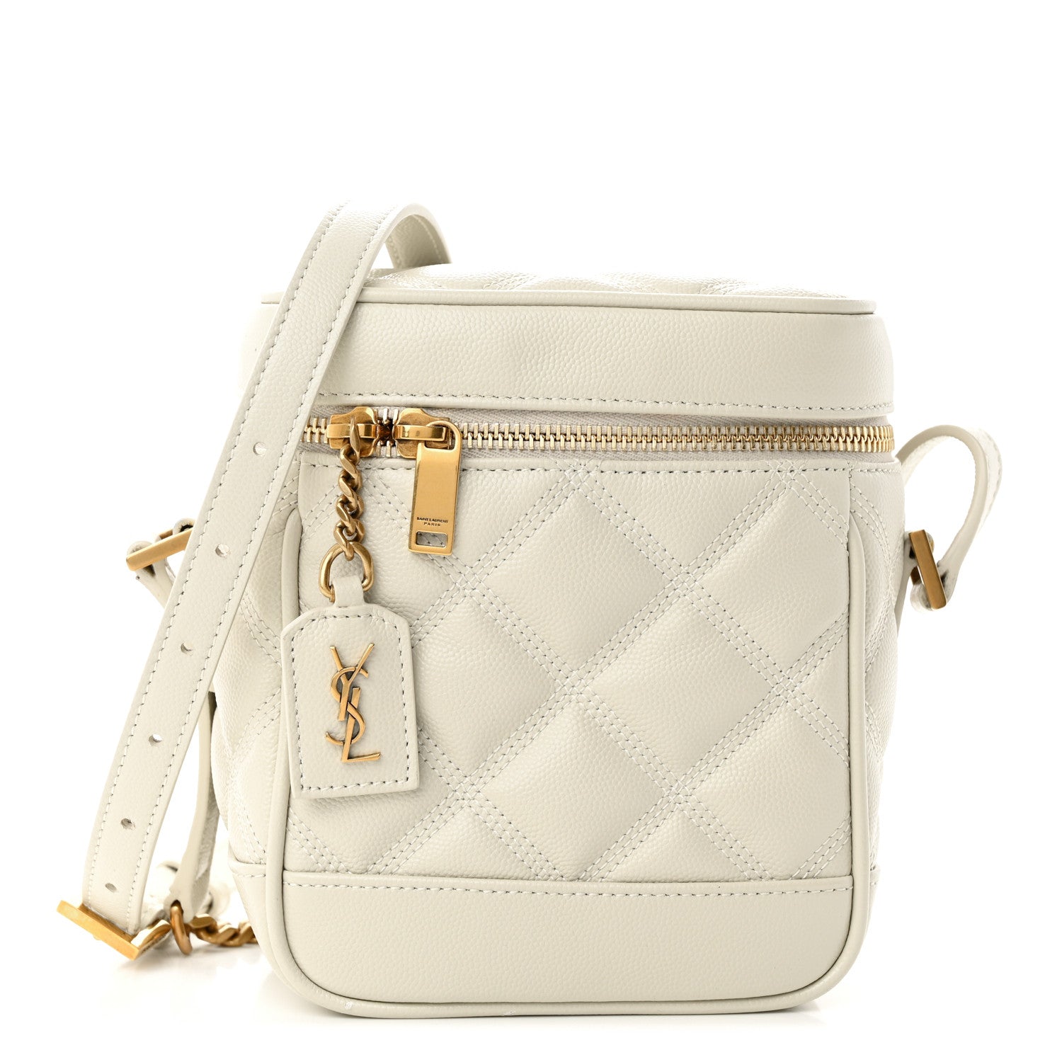 Saint Laurent Grain de Poudre Quilted 80's Vanity Bag Crema Soft 1 of 13