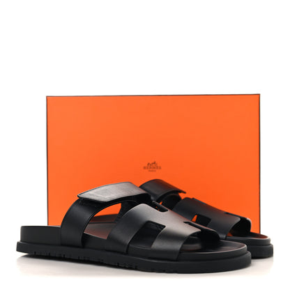 Hermes Calfskin Womens Chypre Sandals 40 Black 10 of 10