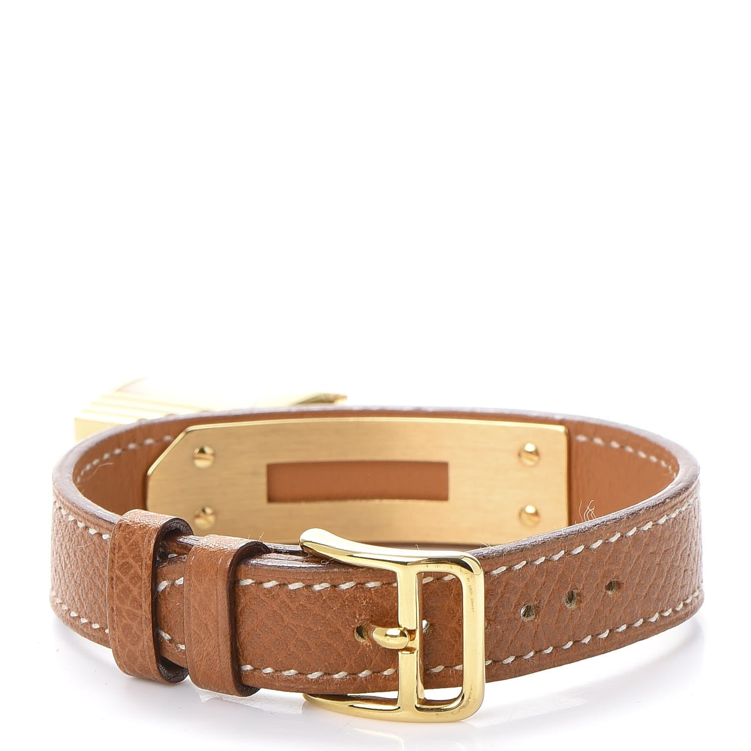 Hermes Stainless Steel Courchevel 20mm Kelly Cadena Quartz Watch Gold 3 of 9