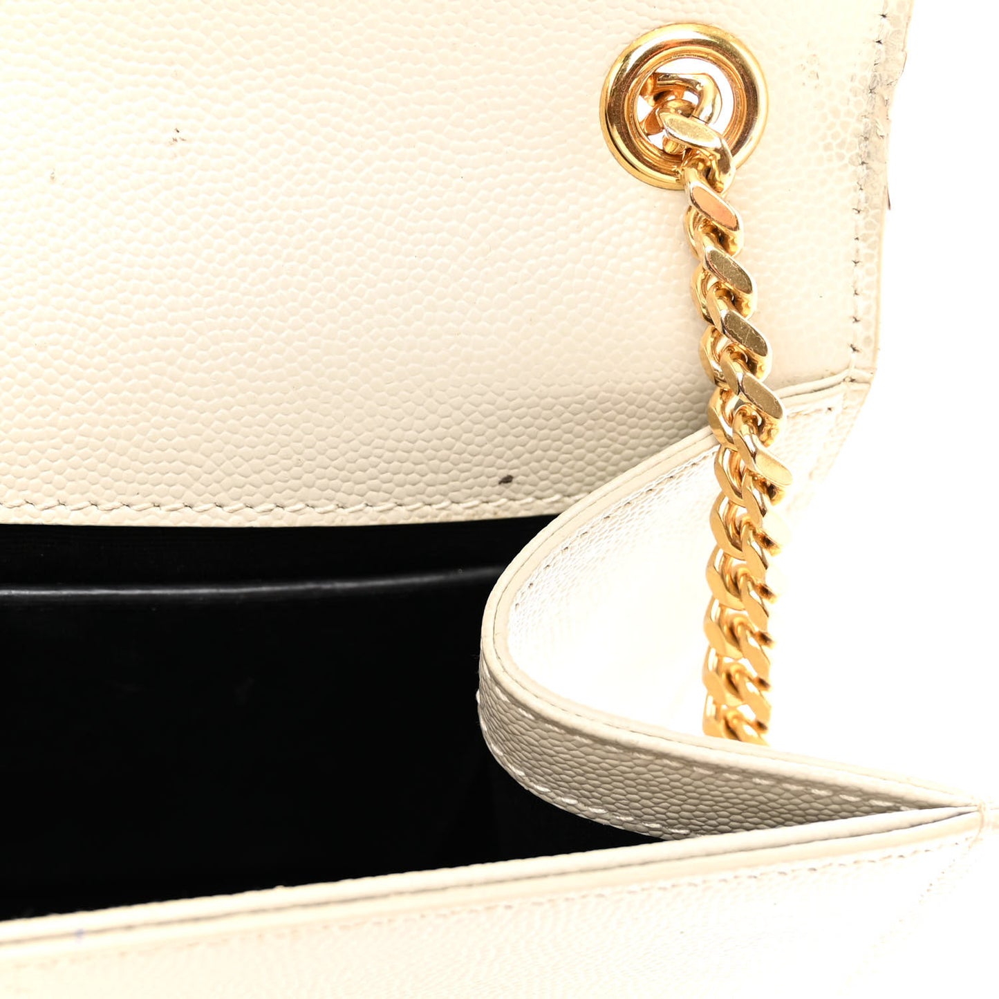 Grain De Poudre Medium Classic Monogram Kate Satchel Crema Soft
