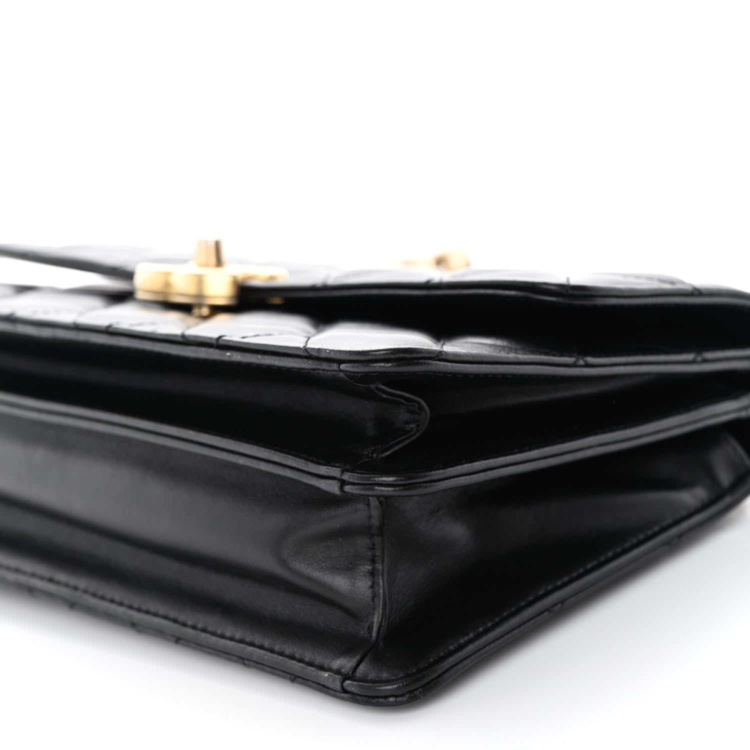 Chanel Lambskin Quilted Chain Flap Bag Black 10 of 12