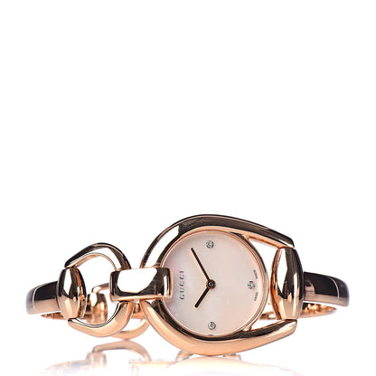 Gucci Stainless Steel Diamond Mother of Pearl 28mm Horsebit Quartz Watch 3 of 6