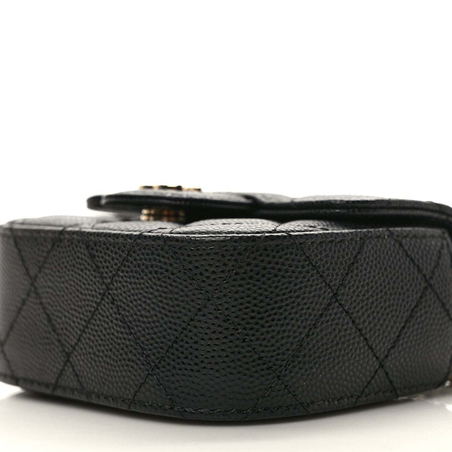 Caviar Quilted Mini Clutch With Chain Black