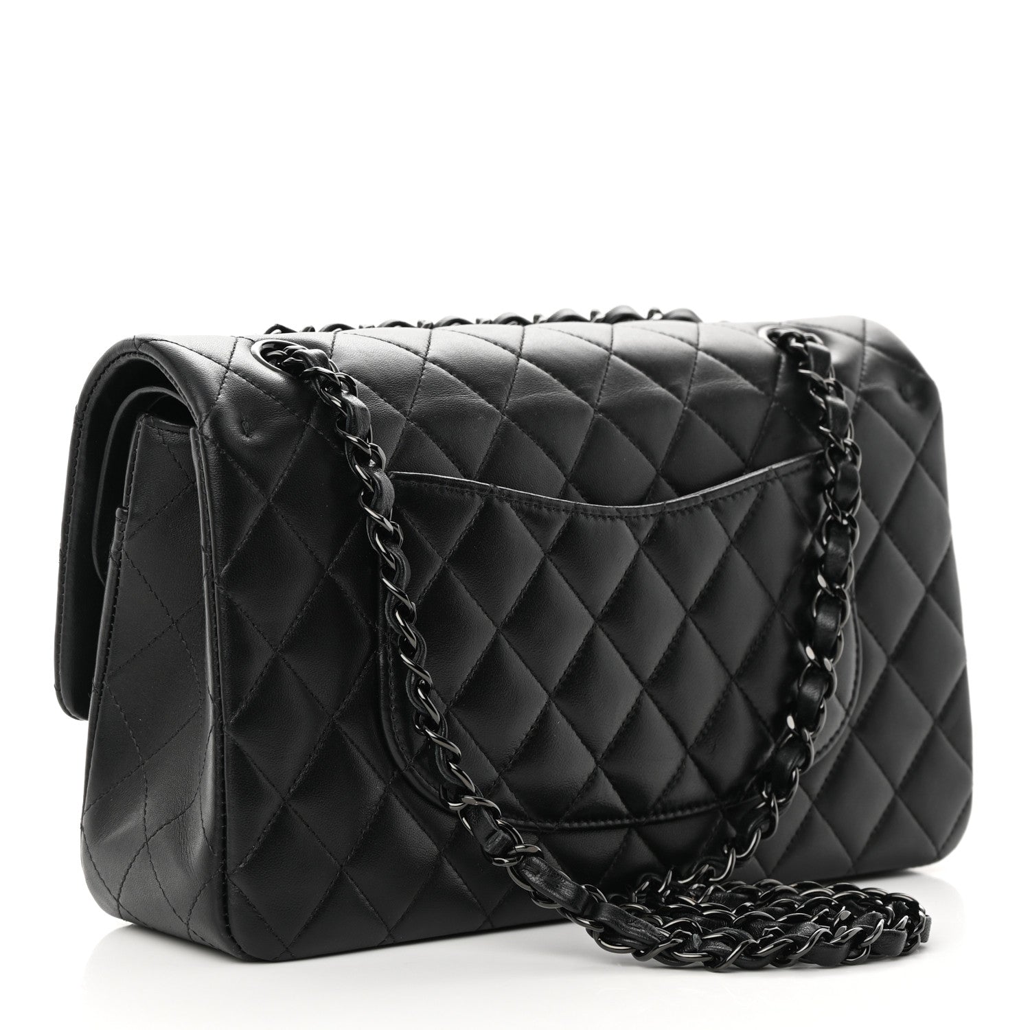 Chanel Lambskin Quilted Medium Double Flap So Black 2 of 18