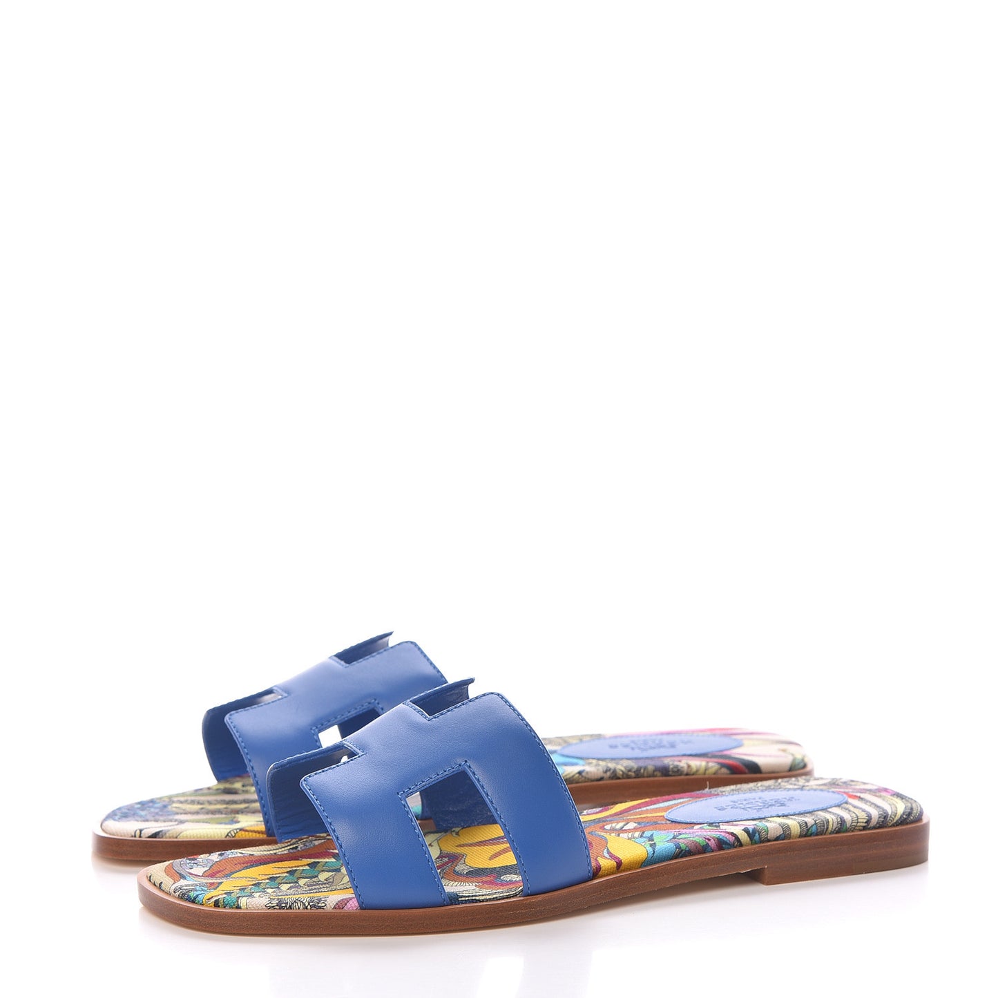Calfskin Oran Sandals 37 Bleu Zanzibar