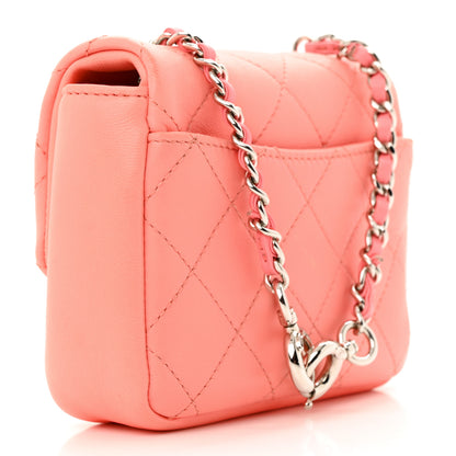 Chanel Lambskin Quilted Mini Flap Bag Charm Light Orange 3 of 11