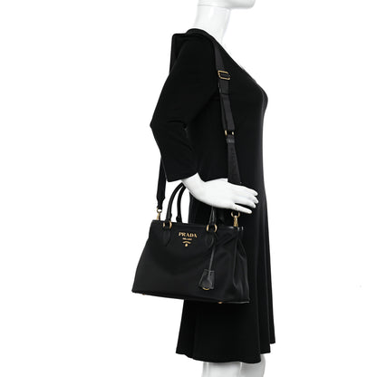 Prada Tessuto Nylon Saffiano Small Tote Black 2 of 9