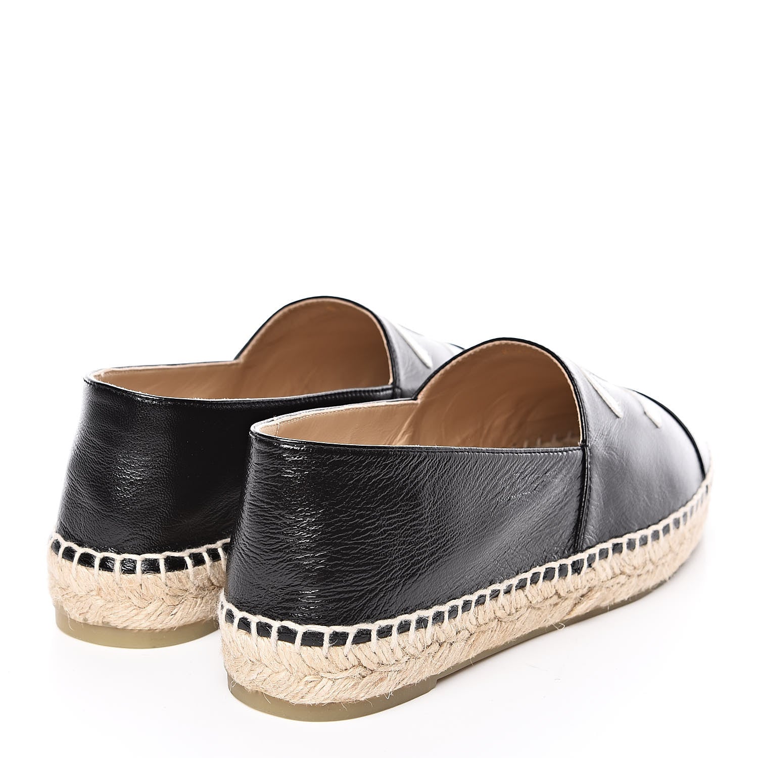 Chanel Lambskin CC Espadrilles 39 Black SIlver 4 of 11