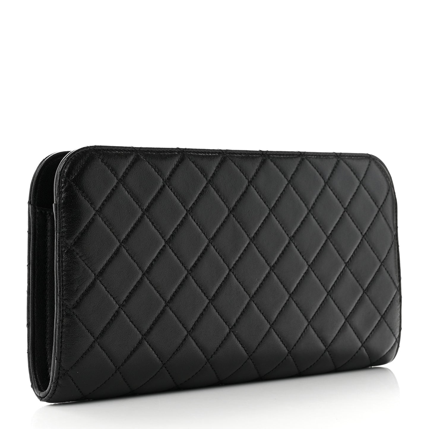 Lambskin Quilted Coco Midnight Clutch Black