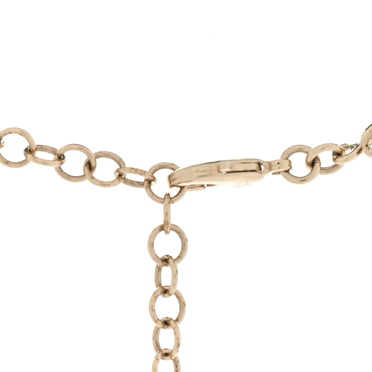 Crystal CC Chain Short Necklace Gold