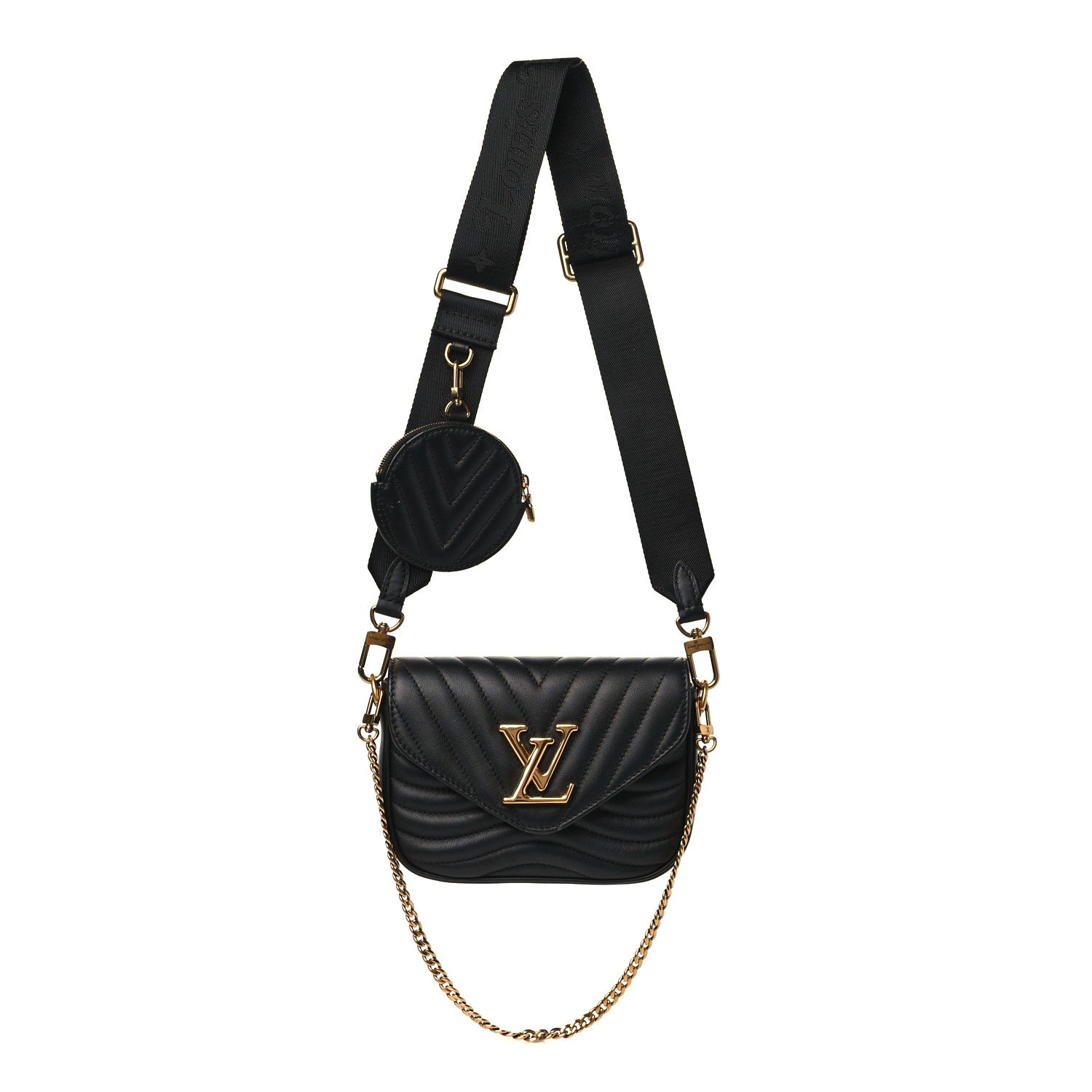 Louis Vuitton Calfskin New Wave Multi Pochette Black 1 of 8
