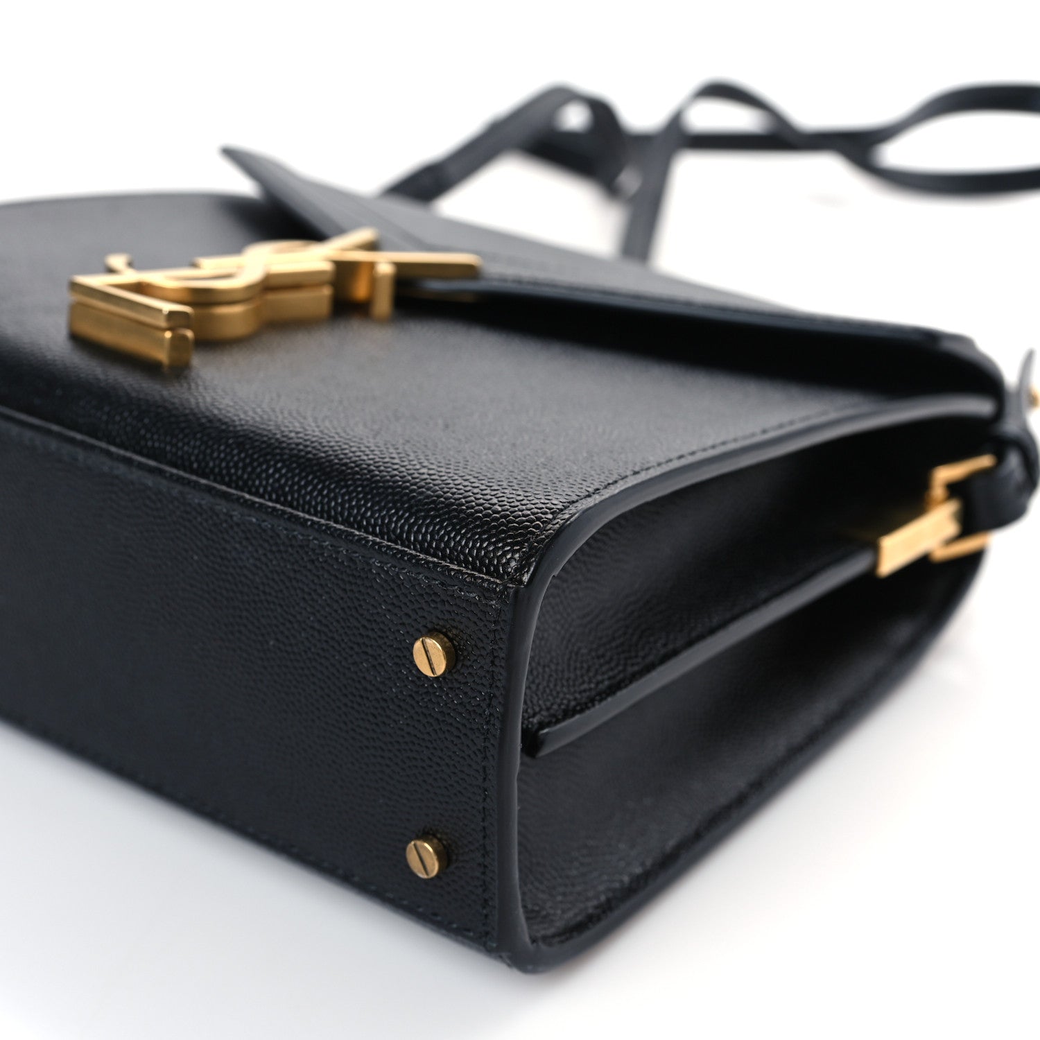 Saint Laurent Grain de Poudre Mini Classic Monogram Cassandra Top Handle Black 8 of 8