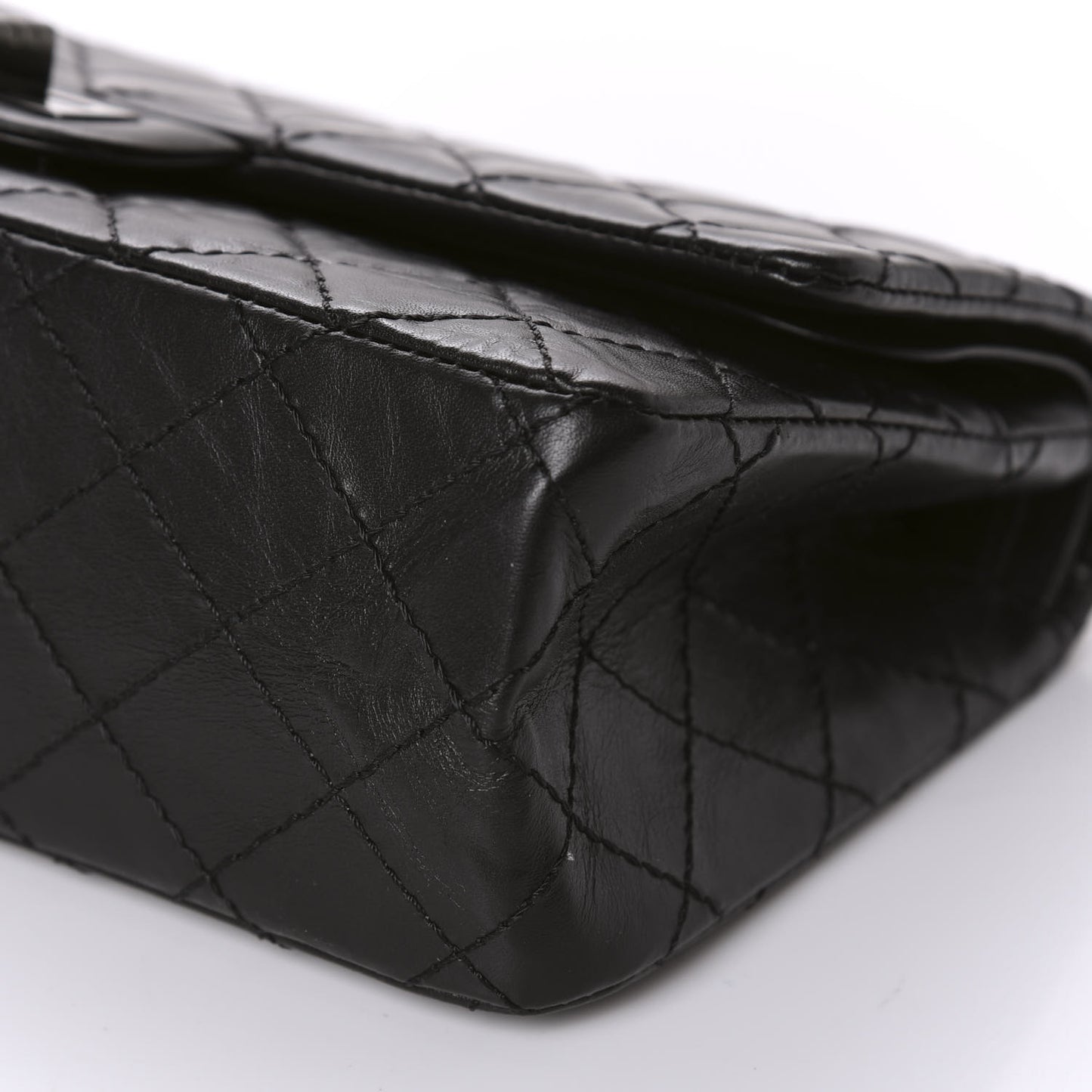 Aged Calfskin Quilted 2.55 Reissue 225 Flap So Black