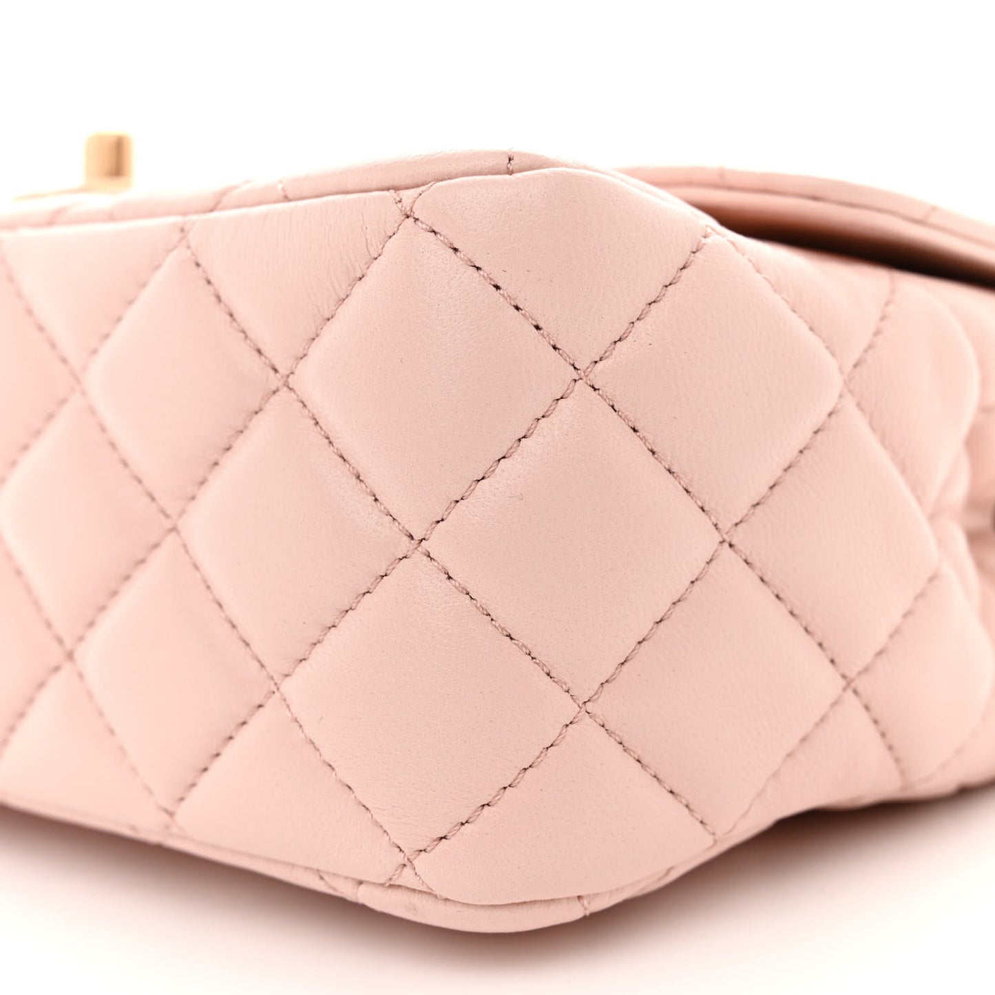 Lambskin Quilted Mini Top Handle Flap Pink