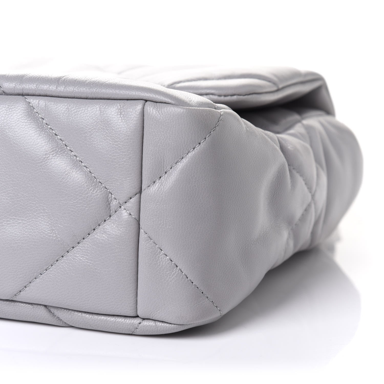 Chanel Goatskin Quilted Large Chanel 19 Flap Grey 10 of 11