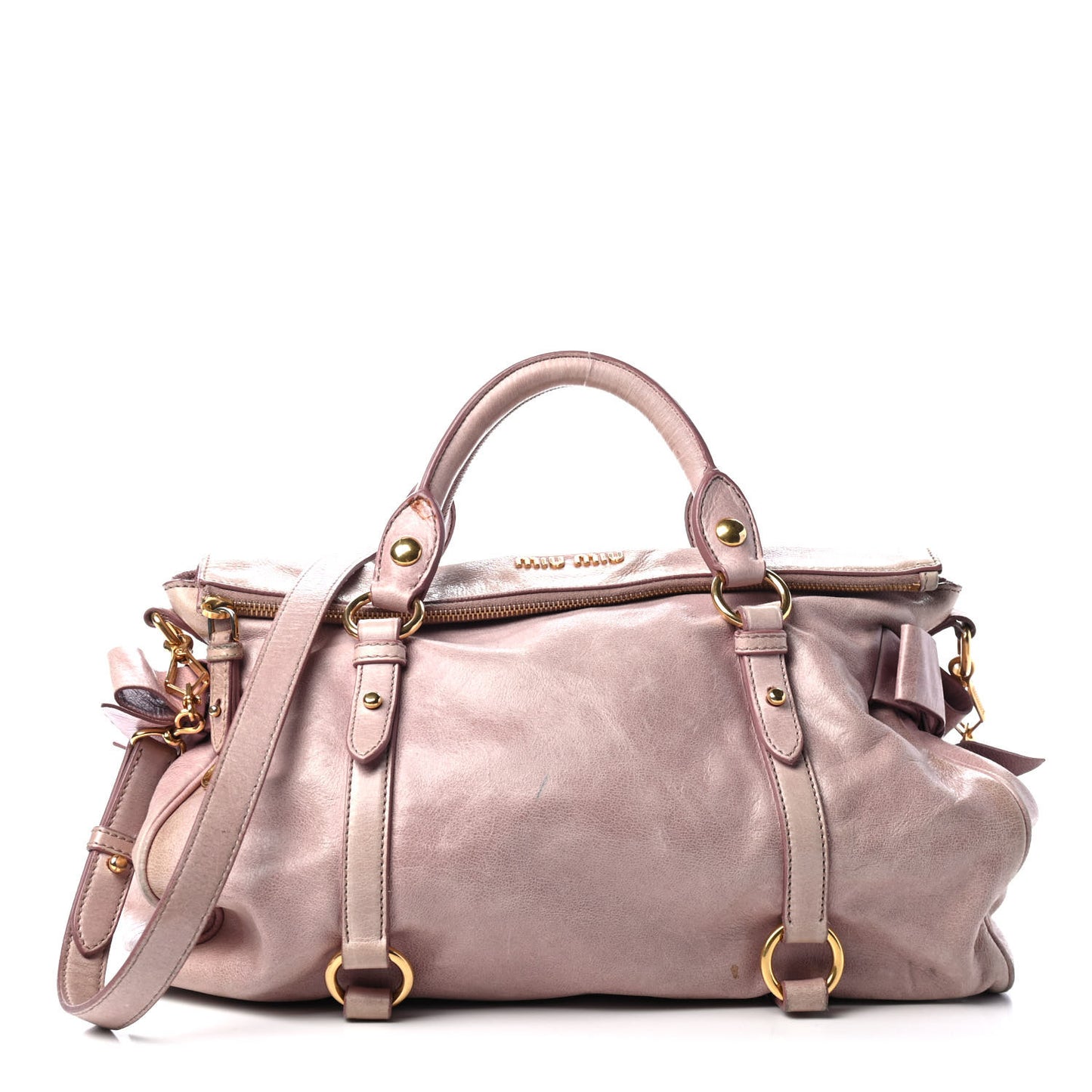 Vitello Lux Large Bow Bag Mughetto