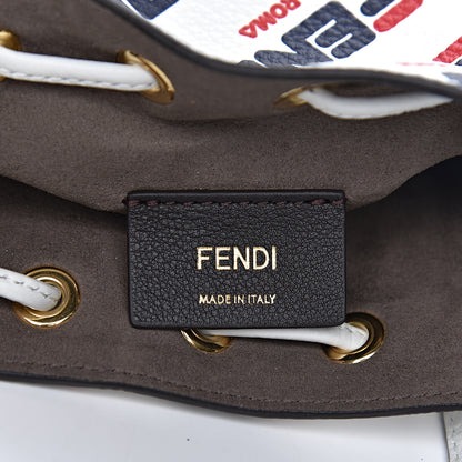 Fendi X FILA Calfskin F is Fendi Mania Fringe Mini Mon Tresor Bucket Bag White 6 of 10