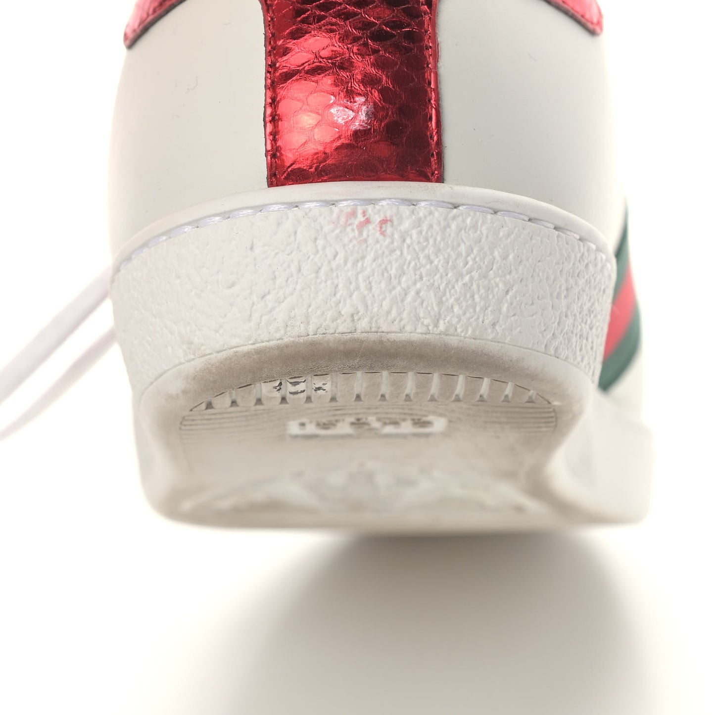 Calfskin Ayers Bee Embroidered Womens Ace Sneakers 37.5 White Green