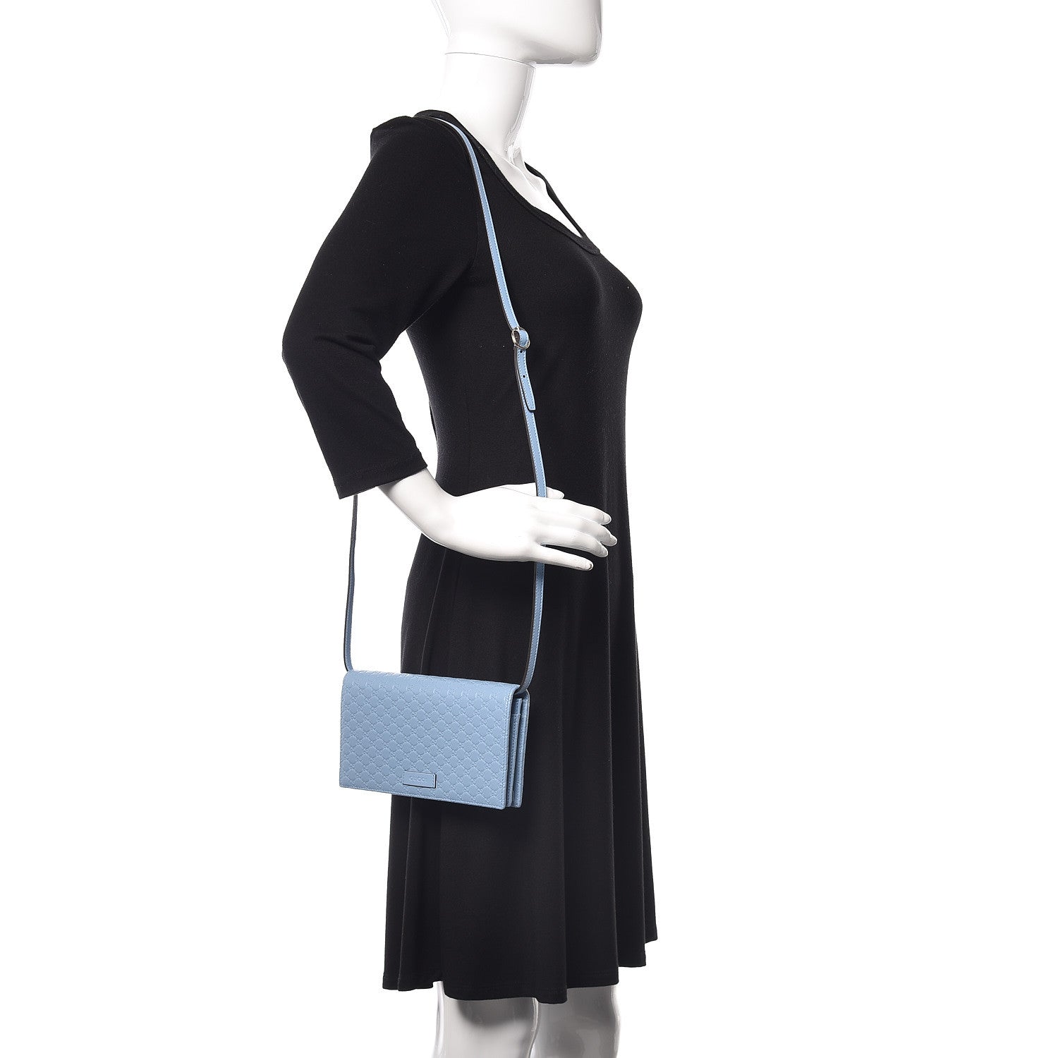 Gucci Microguccissima Crossbody Wallet Mineral Blue 2 of 12