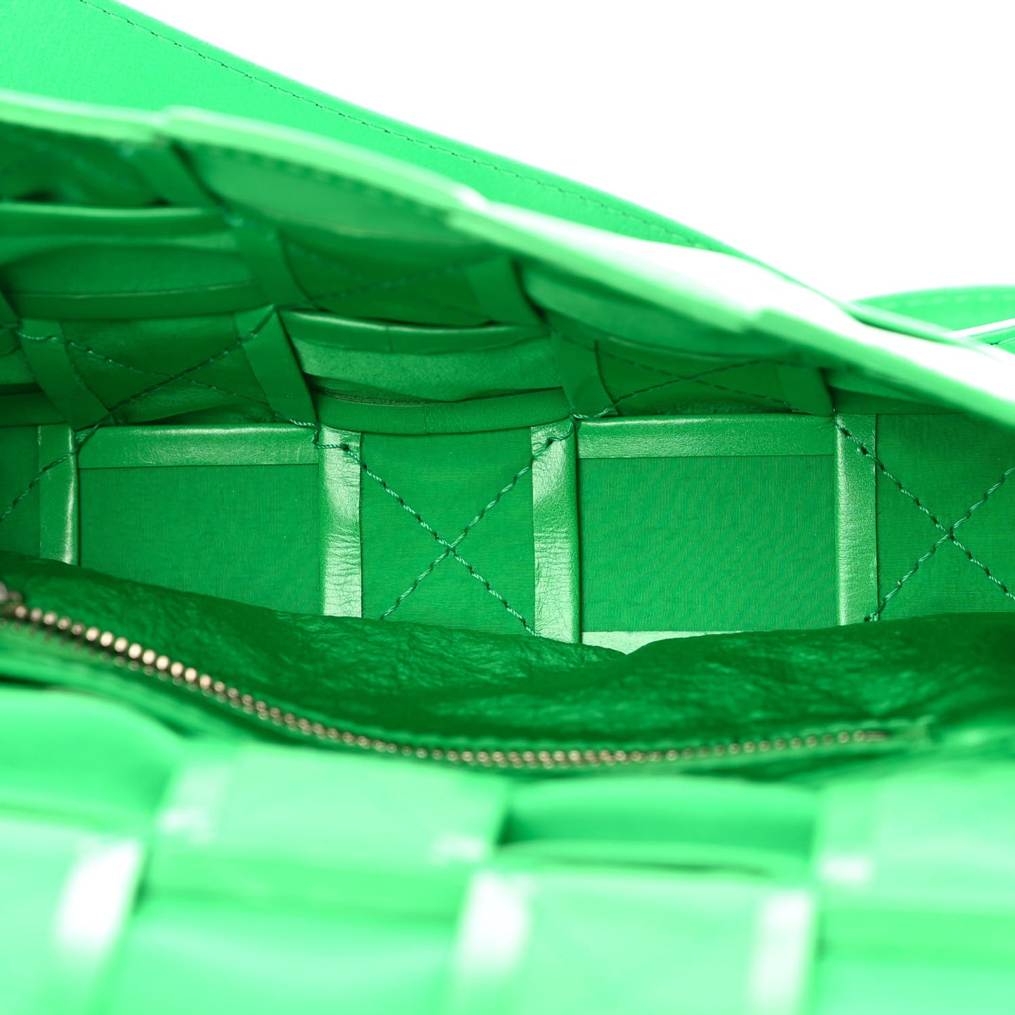 Paper Calfskin Maxi Intrecciato Small Cassette Crossbody Bag Grass