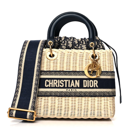 Christian Dior Wicker Oblique Medium Lady Dior Bag Blue 1 of 8
