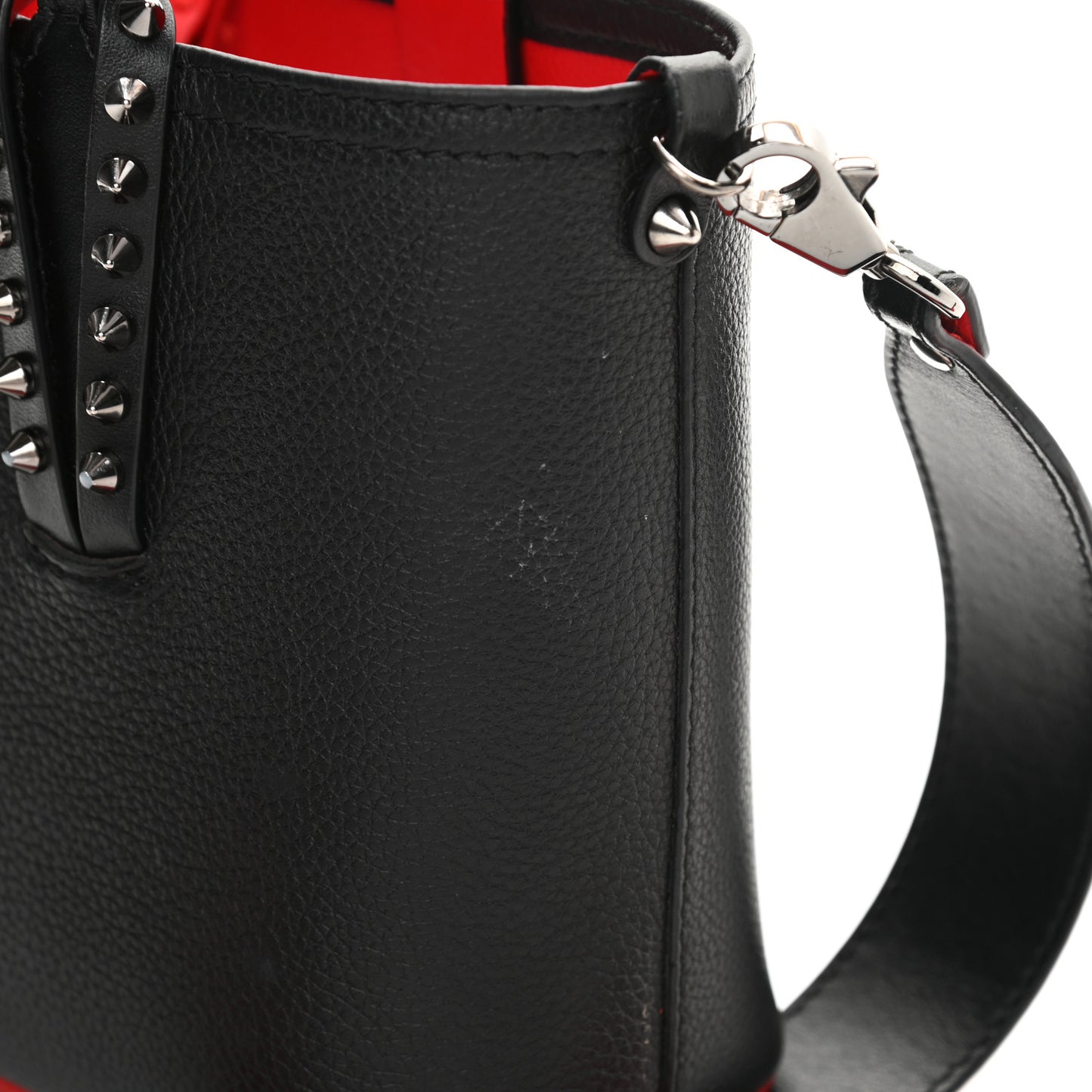 Calfskin Spikes Mini East West Cabata Tote Black