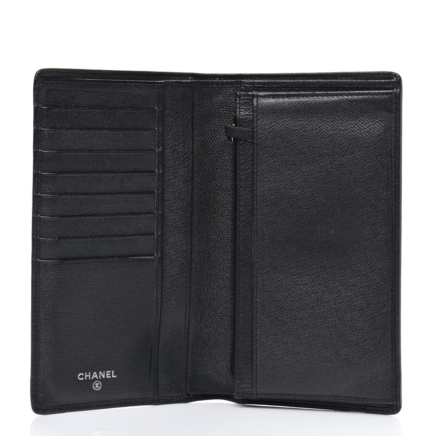 Chanel Grained Calfskin CC Button Yen Wallet Black 3 of 4