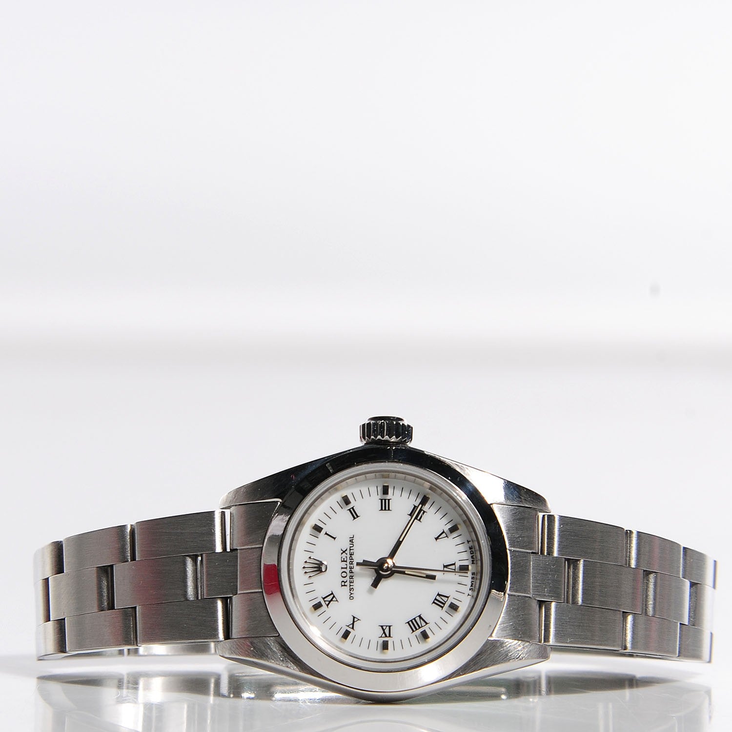 Rolex Stainless Steel 24mm Oyster Perpetual Watch White Roman 67180 3 of 9